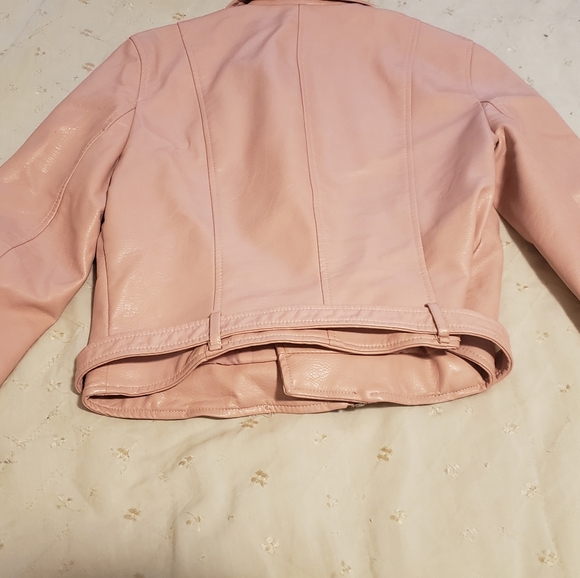 Zara Pink Faux leather jacket- size M - Picture 4 of 5